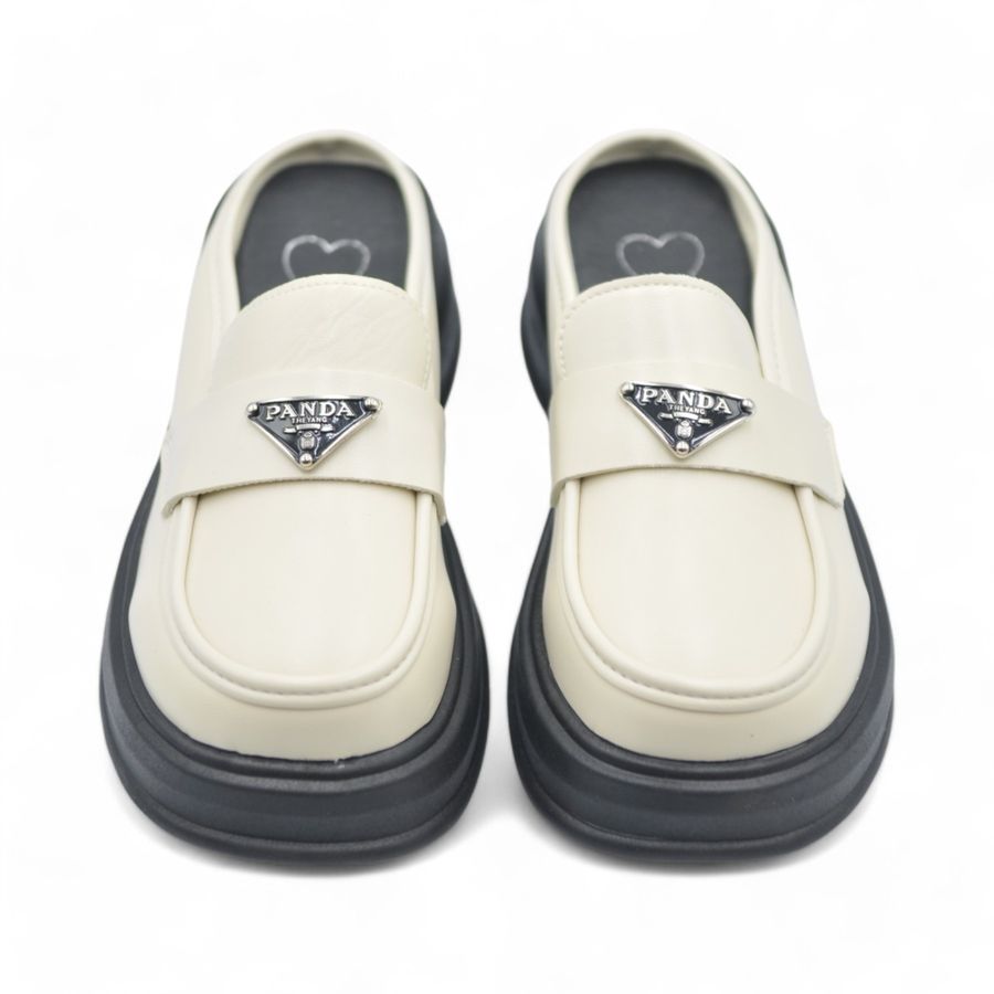 Giày Sục Nữ TGG 5523 Màu Trắng Da Lì Size 36