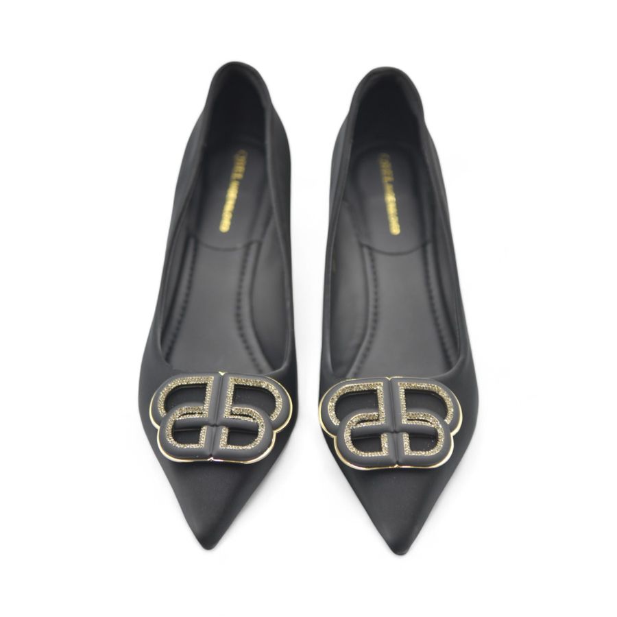 Giày Cao Gót TGG 668-35 Màu Đen Da Lụa Size 37