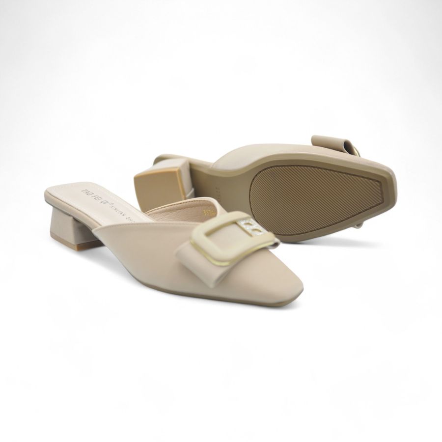 Giày Sục Nữ TGG 8338-67 Màu Be Da Lụa Size 37