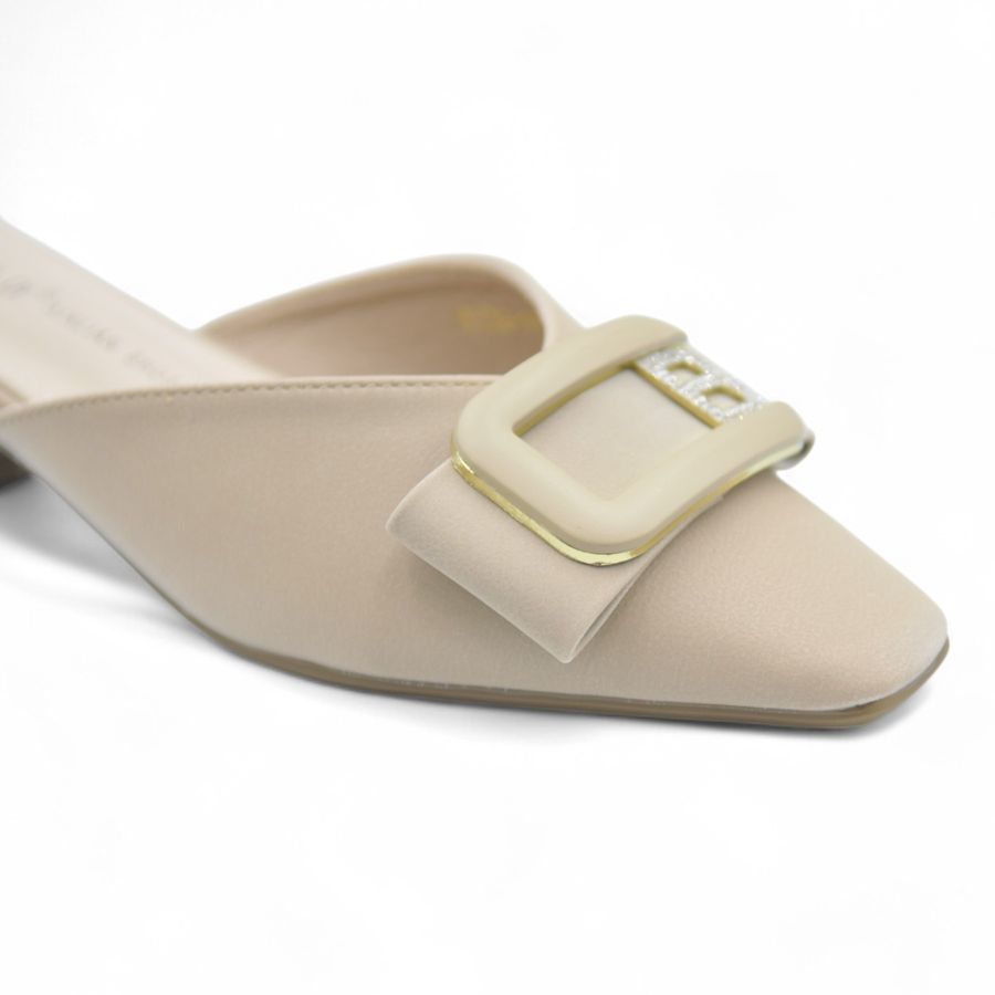 Giày Sục Nữ TGG 8338-67 Màu Be Da Lụa Size 37