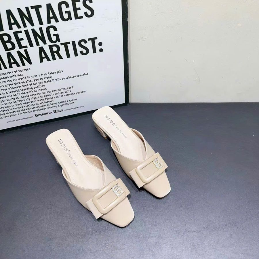 Giày Sục Nữ TGG 8338-67 Màu Be Da Lụa Size 37