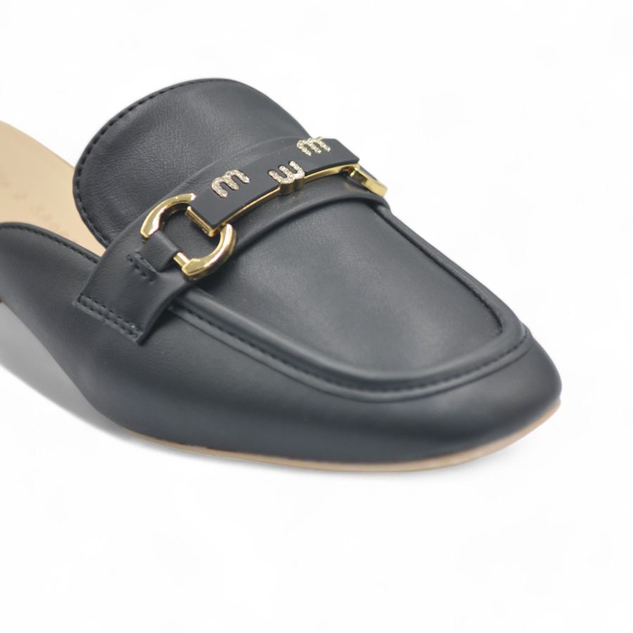 Giày Sục Nữ TGG A6606 Màu Đen Da Lì Size 35