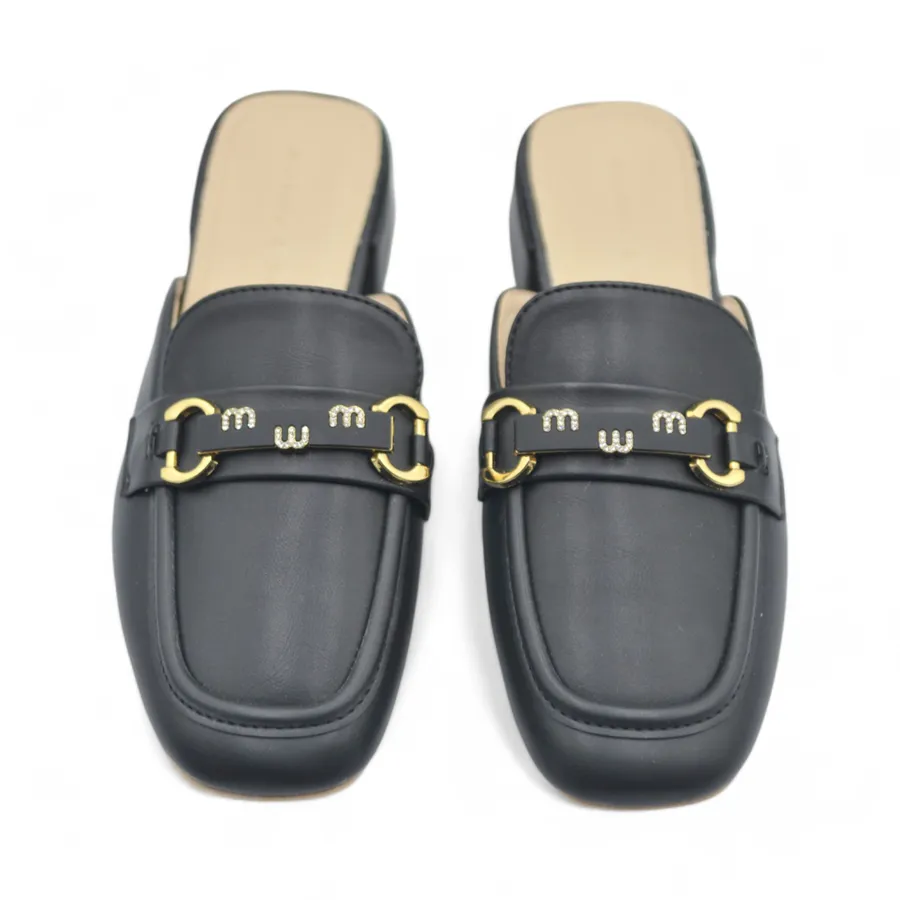 Giày Sục Nữ TGG A6606 Màu Đen Da Lì Size 39