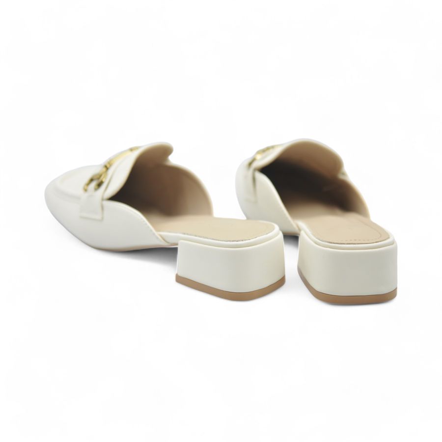 Giày Sục Nữ TGG A6606 Màu Trắng Da Lì Size 35