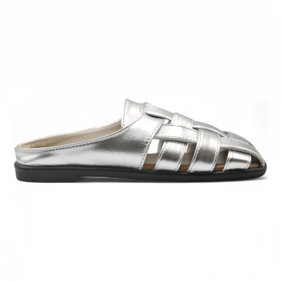 Giày Sục Nữ TGG L1213 Màu Bạc Da Mềm Size 36