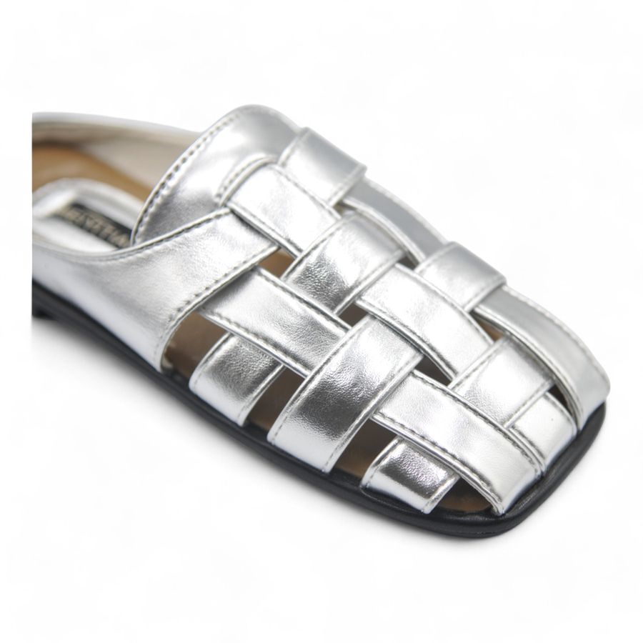 Giày Sục Nữ TGG L1213 Màu Bạc Da Mềm Size 37