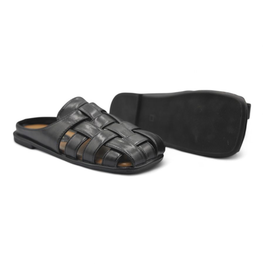 Giày Sục Nữ TGG L1213 Màu Đen Da Mềm Size 35