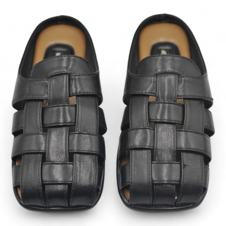 Giày Sục Nữ TGG L1213 Màu Đen Da Mềm Size 35