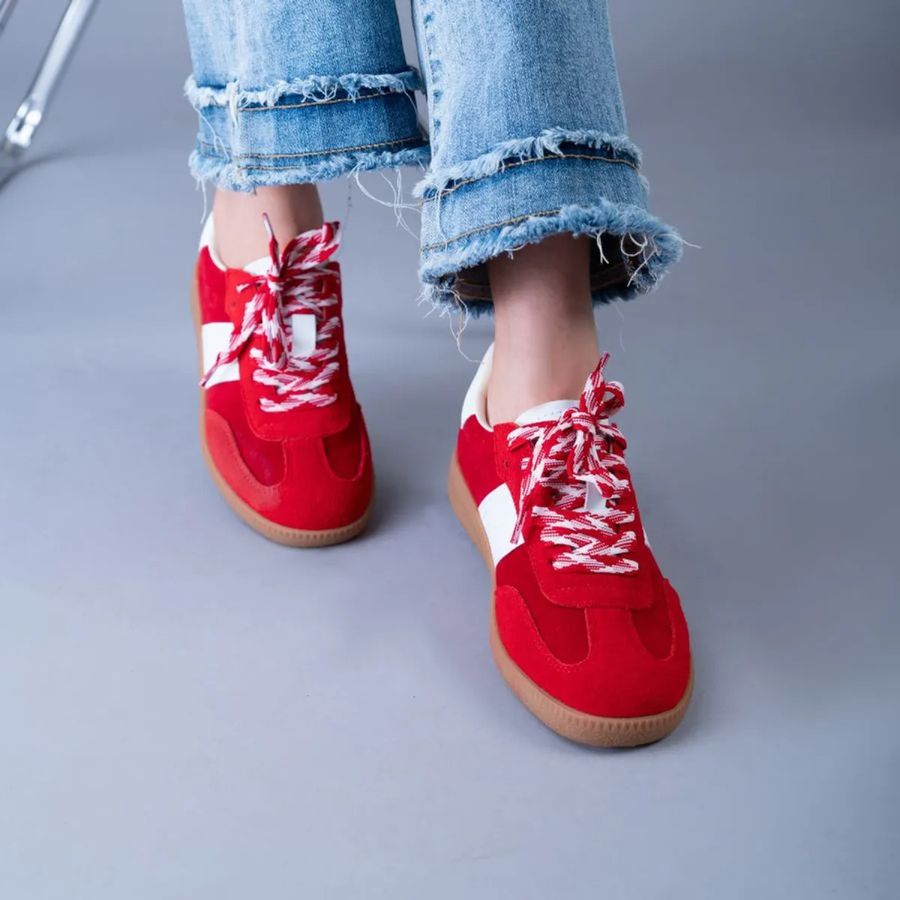 Giày Thể Thao Nữ TGG D066-8 Màu Đỏ Vải Mềm Size 36