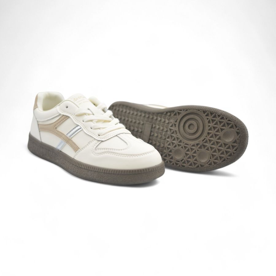 Giày Thể Thao Nữ TGG F6625 Màu Be Bạc Da Mềm Size 38