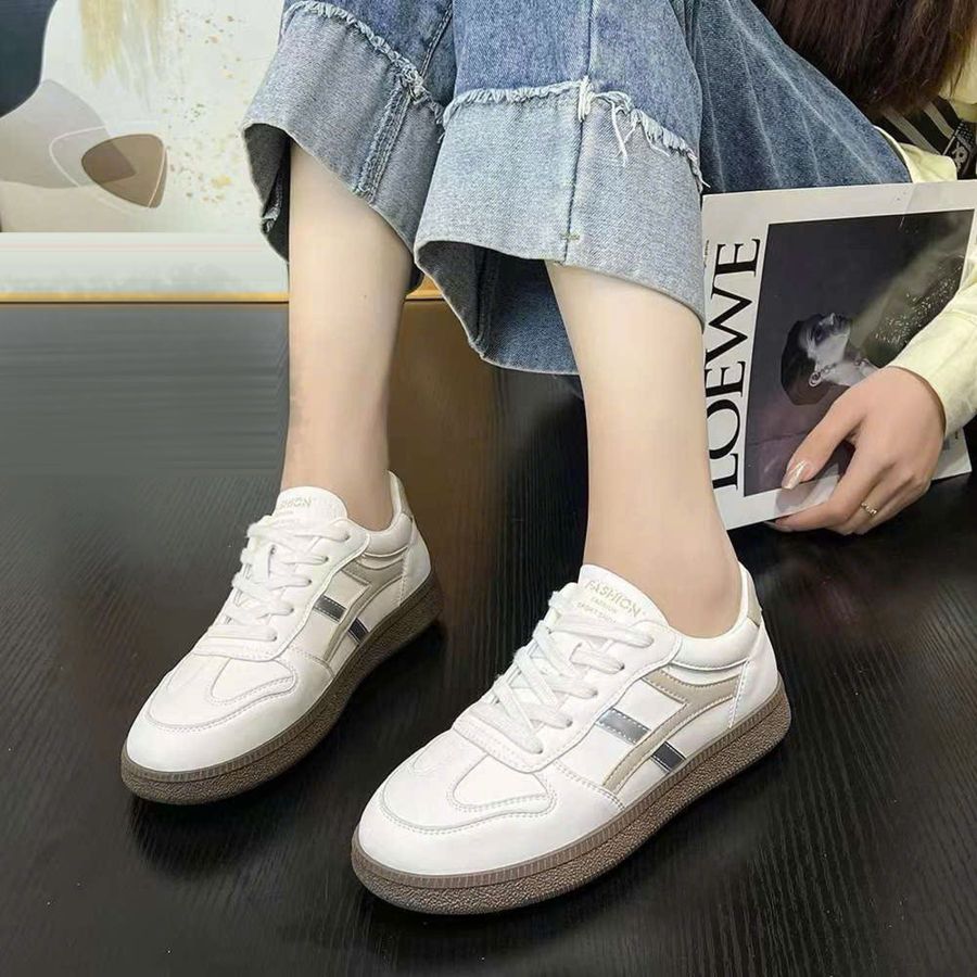 Giày Thể Thao Nữ TGG F6625 Màu Be Bạc Da Mềm Size 38
