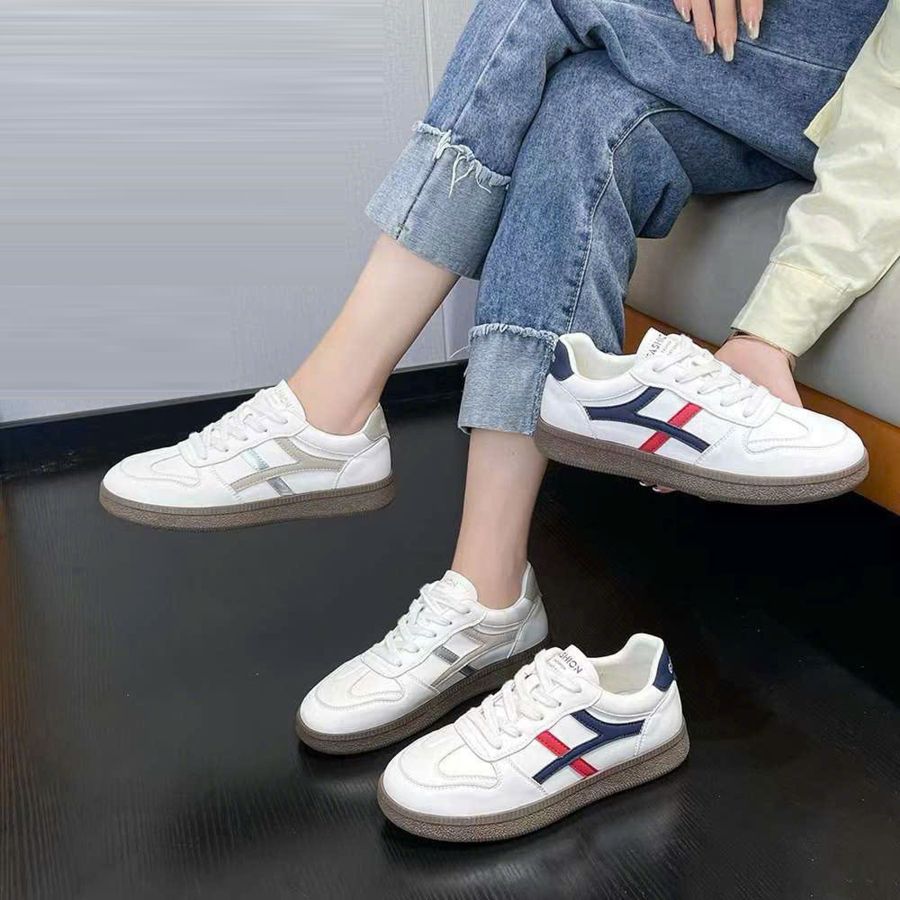 Giày Thể Thao Nữ TGG F6625 Màu Xanh Đỏ Da Mềm Size 37