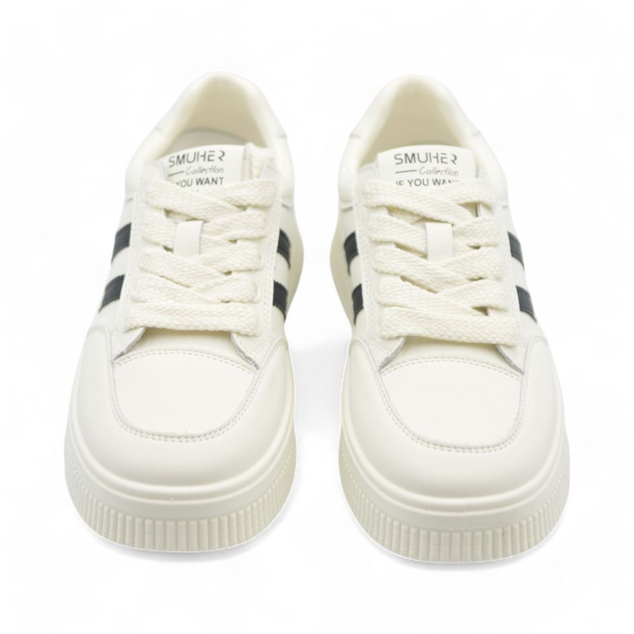 Giày thể thao TGG 520 Da Mềm Màu Trắng Phối Đen Size 36