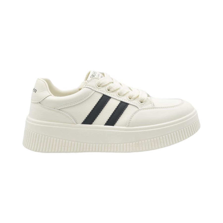 Giày thể thao TGG 520 Da Mềm Màu Trắng Phối Đen Size 36