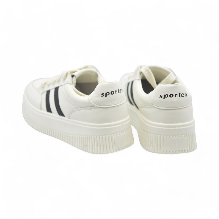 Giày thể thao TGG 520 Da Mềm Màu Trắng Phối Đen Size 40