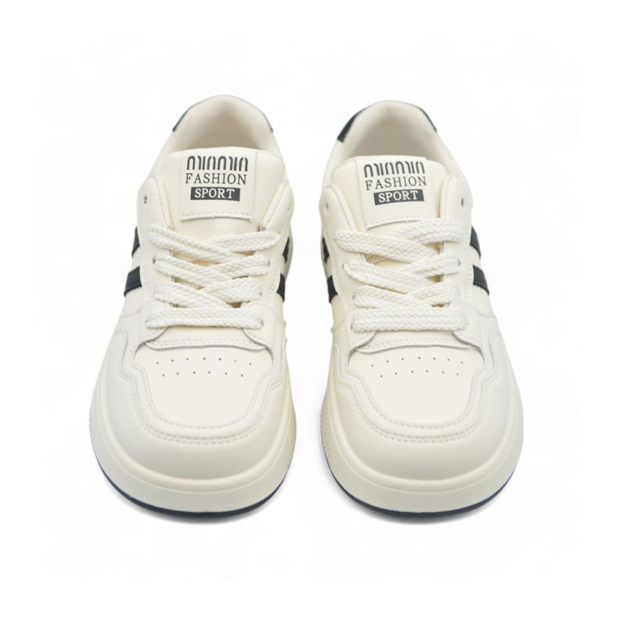 Giày Thể Thao TGG 635 Trắng Phối Đen Da Mềm Size 38