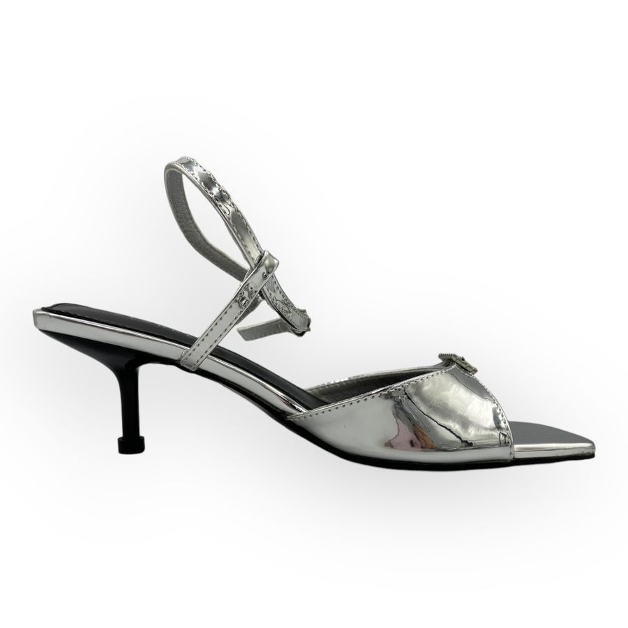 Sandal Cao Gót Nữ TGG ST8-332 Màu Bạc Da Mềm Size 36
