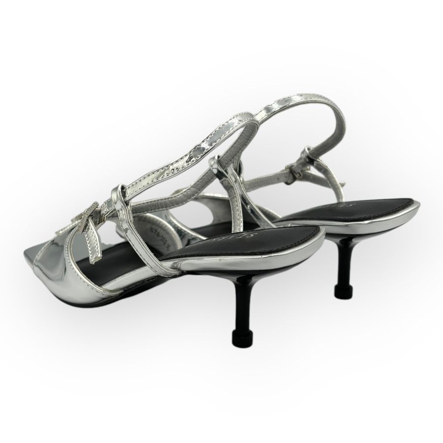 Sandal Cao Gót Nữ TGG ST8-332 Màu Bạc Da Mềm Size 36