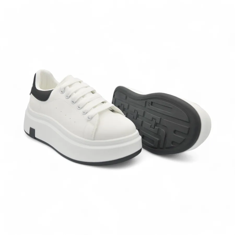 Giày Thể Thao Nữ TGG HB605-1 Trắng Phối Đen MQueen Size 38