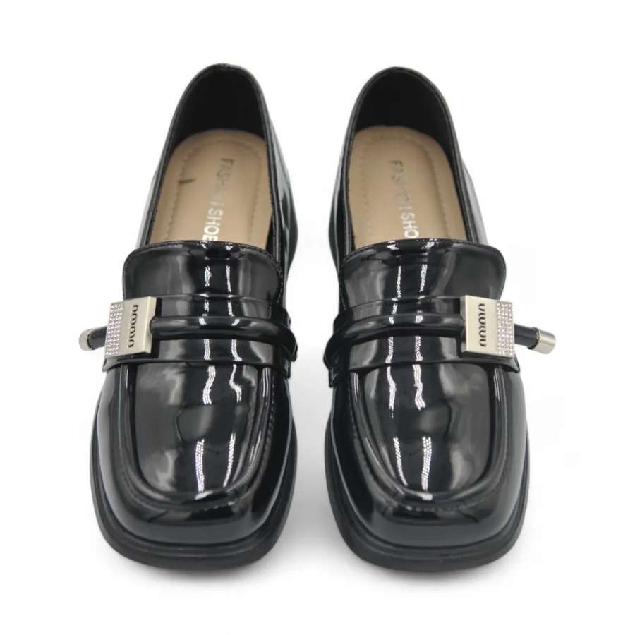 Giày Búp Bê Nữ TGG 186 Da Bóng Màu Đen Size 35