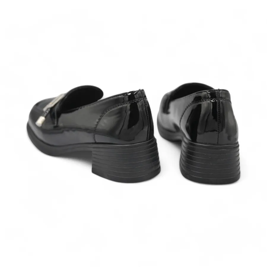 Giày Búp Bê Nữ TGG 186 Da Bóng Màu Đen Size 35