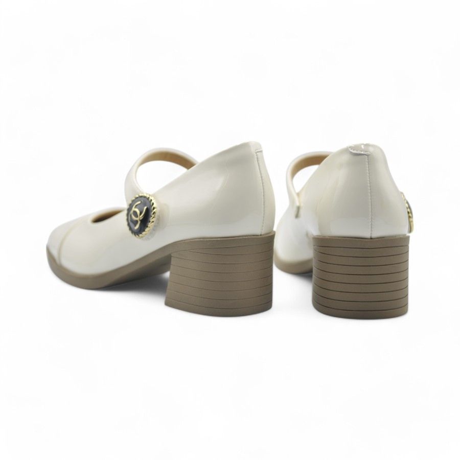 Giày Búp Bê Nữ TGG 2832 Màu Trắng Da Bóng Size 36