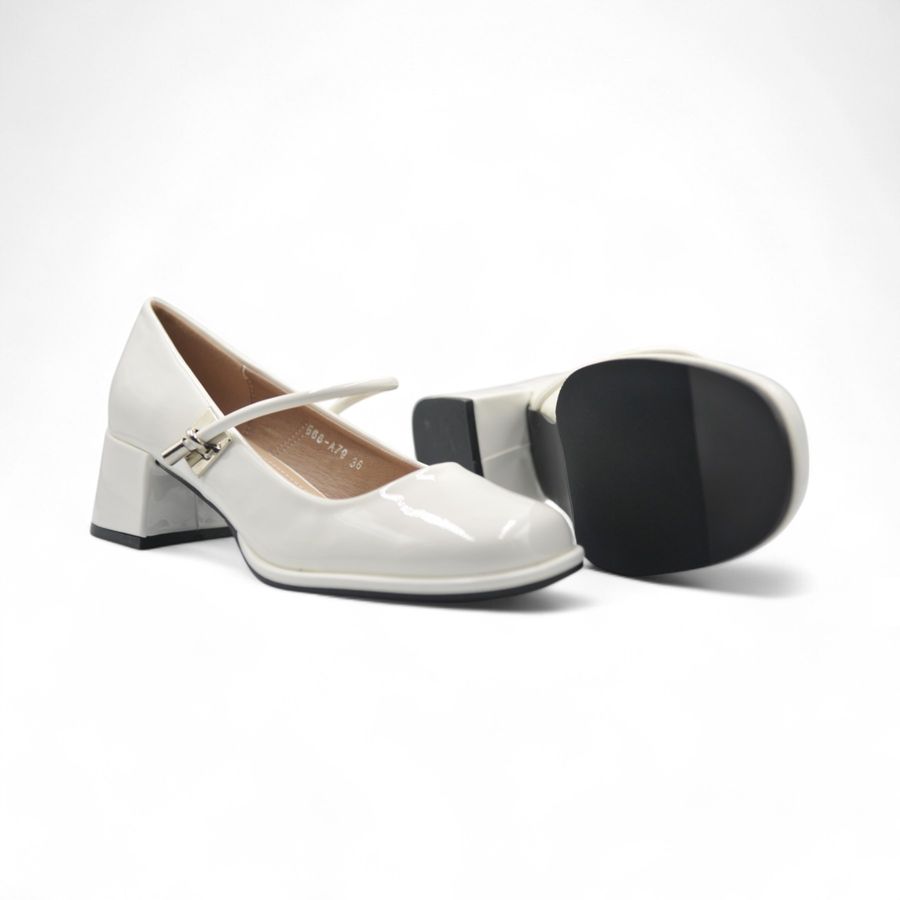 Giày Búp Bê Nữ TGG 666-A79 Màu Trắng Da Bóng Size 36