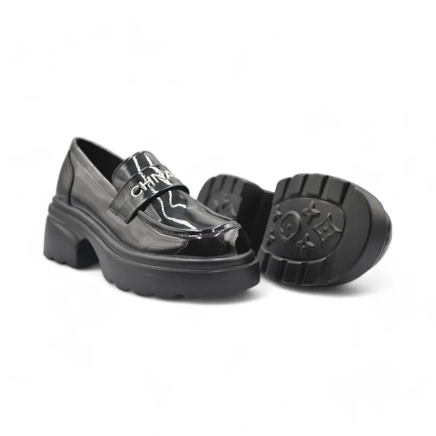 Giày Búp Bê Nữ TGG 10-1 Màu Đen Da Bóng Size 35