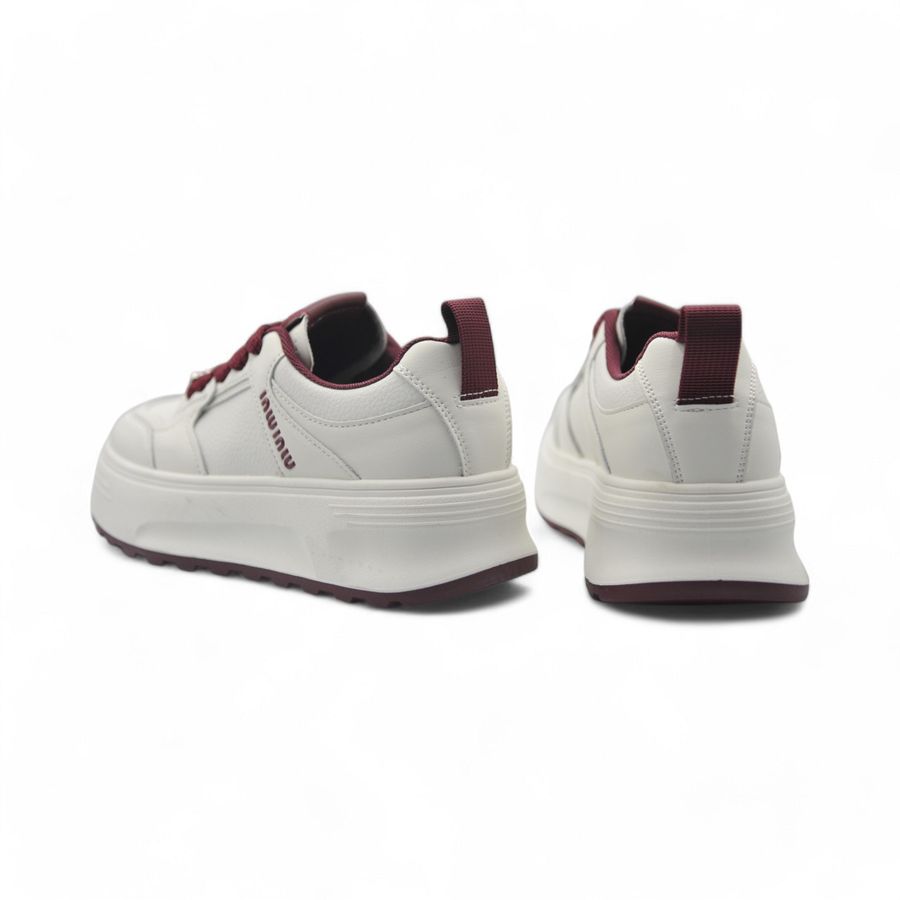 Giày Thể Thao Nữ TGG K833 Đỏ Miu Miu Da Mềm Đế Cao Size 36