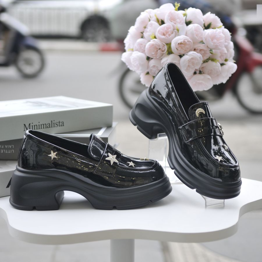 Giày Búp Bê Nữ TGG 9963-1 Màu Đen Da Bóng Size 35