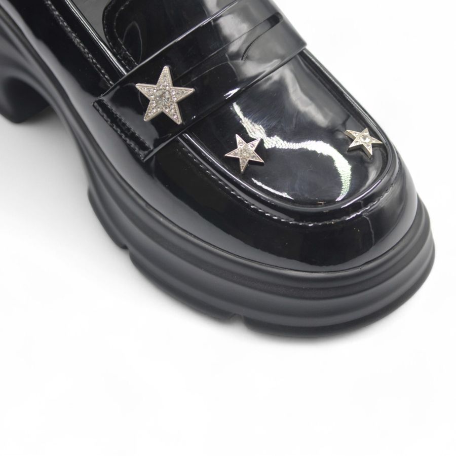 Giày Búp Bê Nữ TGG 9963-1 Màu Đen Da Bóng Size 37