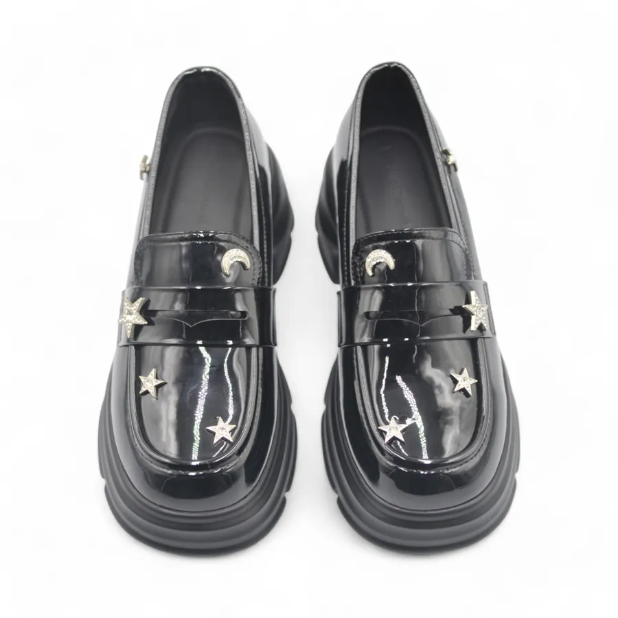 Giày Búp Bê Nữ TGG 9963-1 Màu Đen Da Bóng Size 38