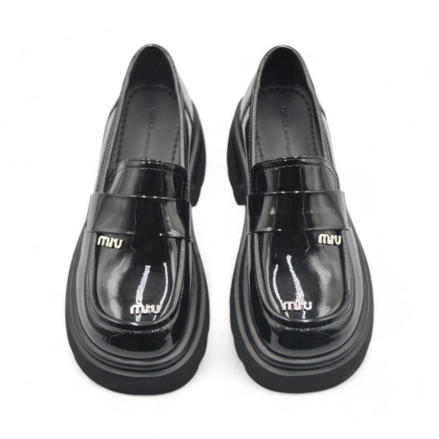 Giày Búp Bê Nữ TGG 1127-1 Da Bóng Màu Đen Size 35