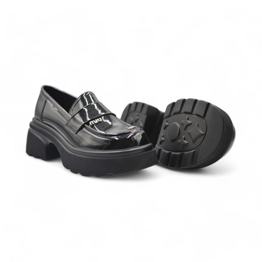 Giày Búp Bê Nữ TGG 1127-1 Da Bóng Màu Đen Size 37