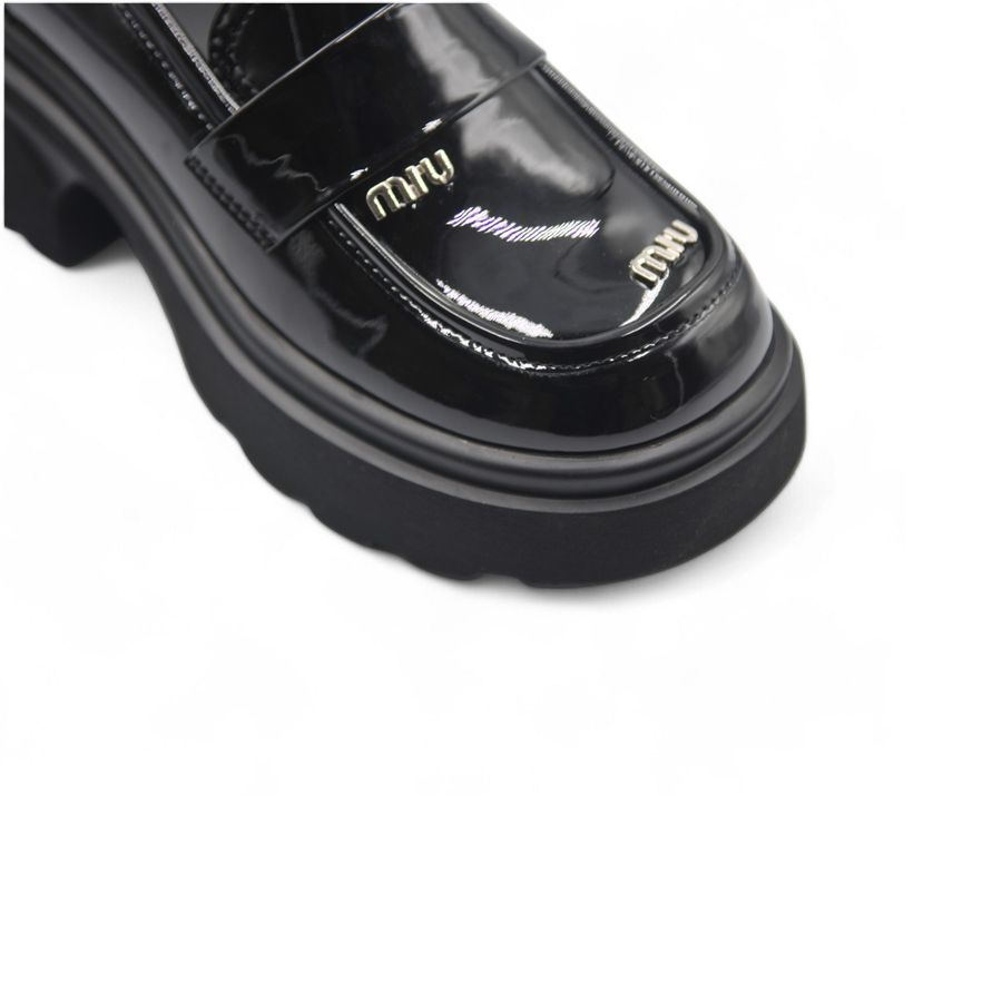 Giày Búp Bê Nữ TGG 1127-1 Da Bóng Màu Đen Size 38