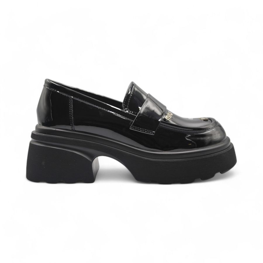 Giày Búp Bê Nữ TGG 1127-1 Da Bóng Màu Đen Size 38