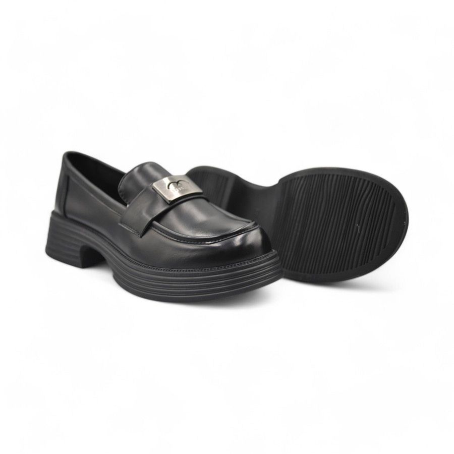 Giày Búp Bê Nữ TGG 1201-3 Da Lì Màu Đen Size 35