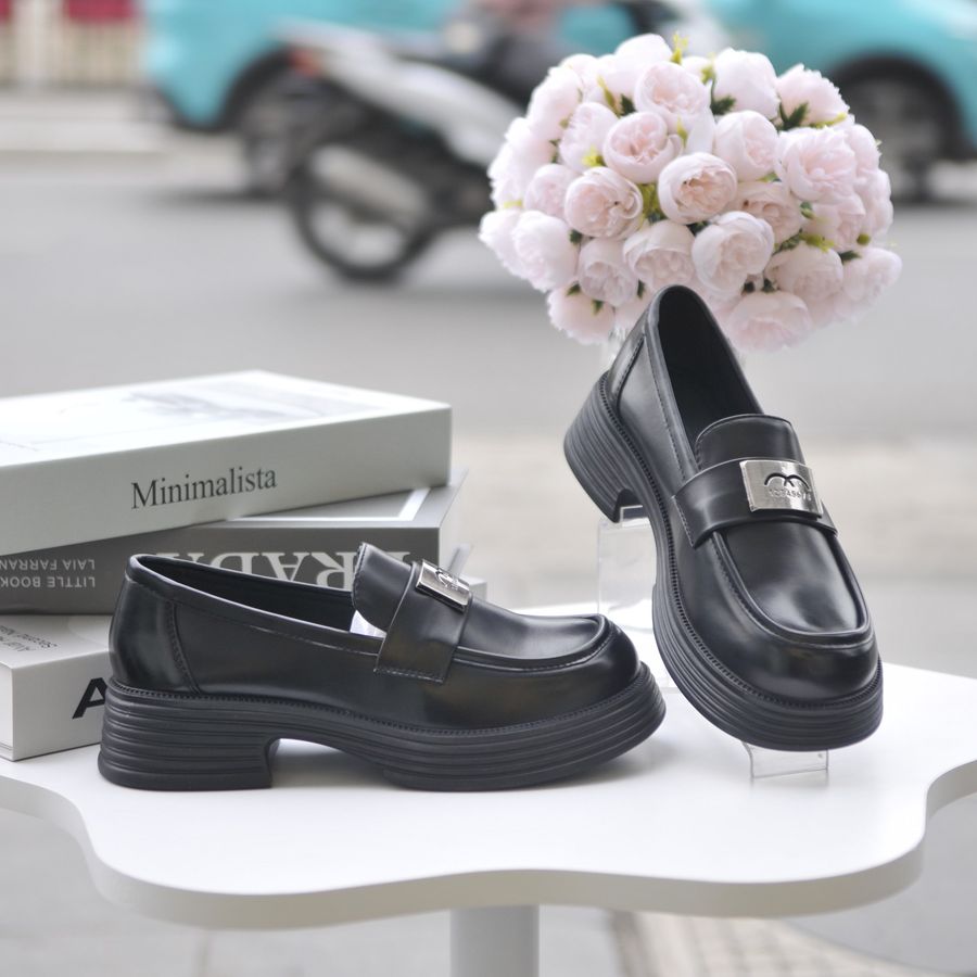 Giày Búp Bê Nữ TGG 1201-3 Da Lì Màu Đen Size 35