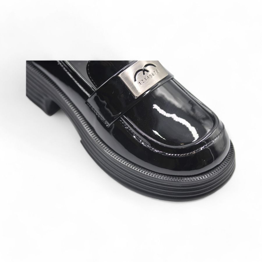 Giày Búp Bê Nữ TGG 1201-3J Da Bóng Màu Đen Size 35