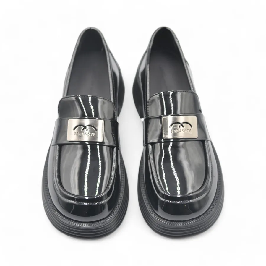 Giày Búp Bê Nữ TGG 1201-3J Da Bóng Màu Đen Size 38