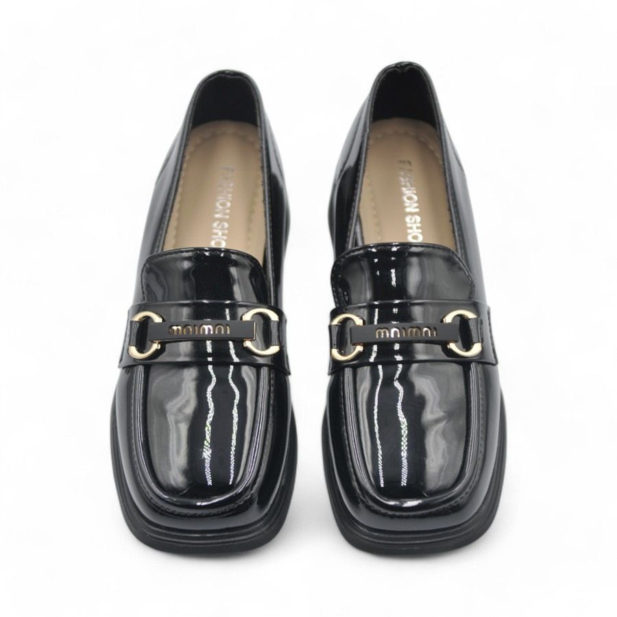 Giày Búp Bê Nữ TGG 182 Da Bóng Màu Đen Size 35