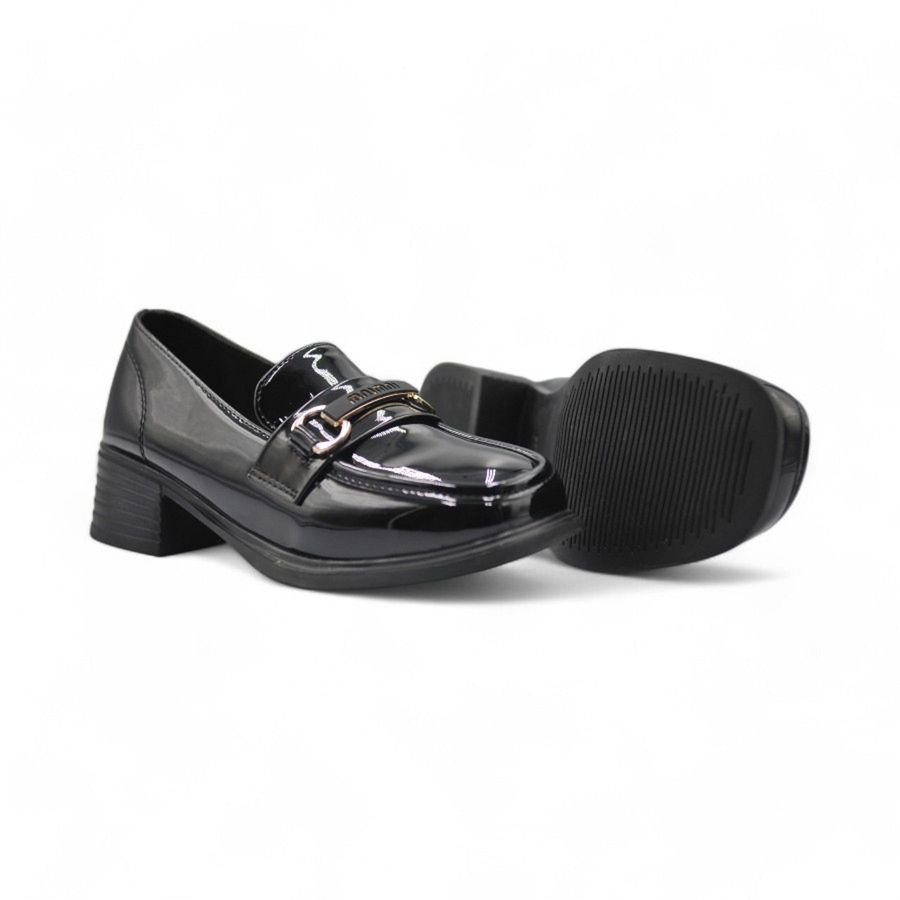 Giày Búp Bê Nữ TGG 182 Da Bóng Màu Đen Size 35
