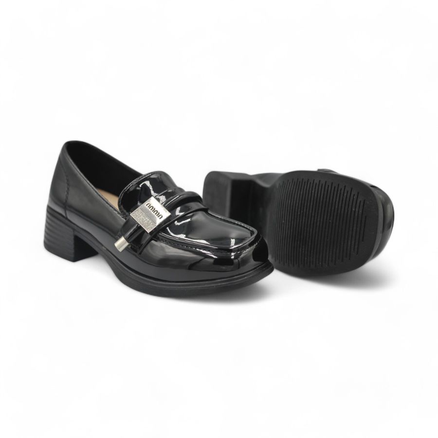 Giày Búp Bê Nữ TGG 186 Da Bóng Màu Đen Size 36