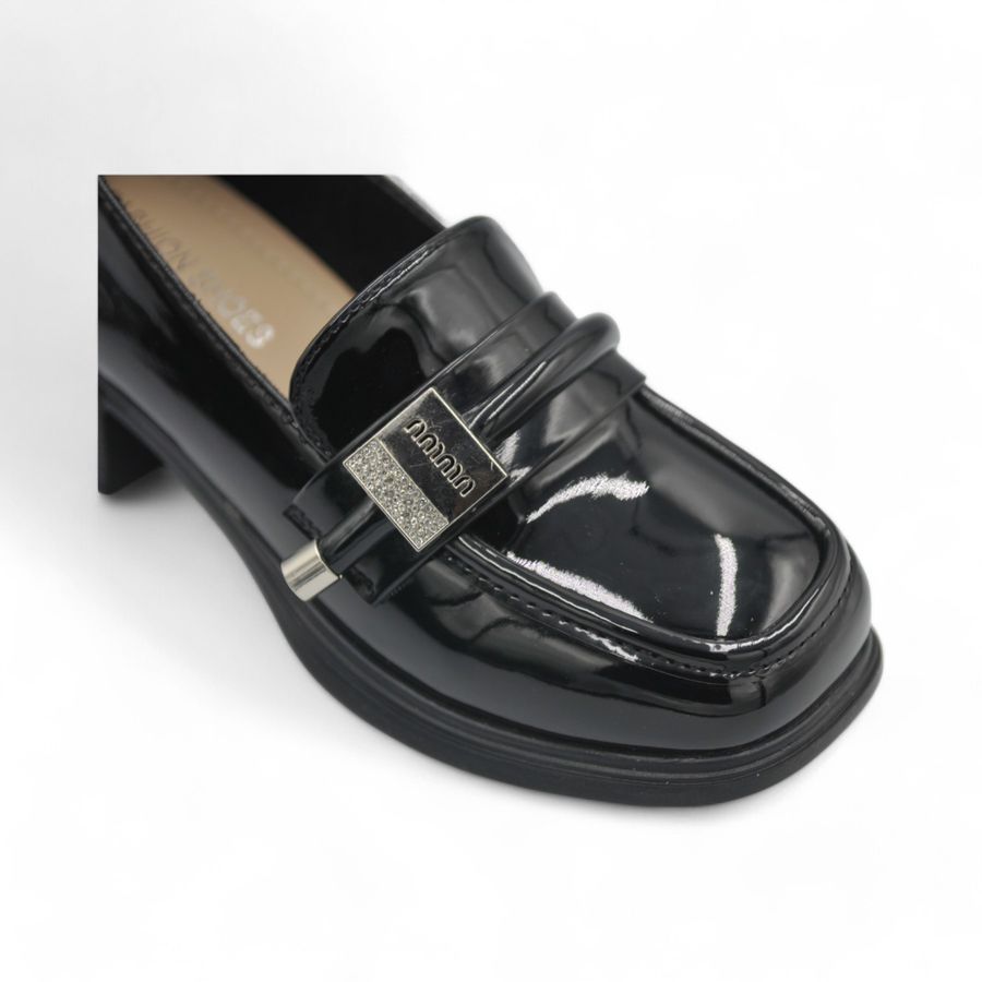 Giày Búp Bê Nữ TGG 186 Da Bóng Màu Đen Size 36