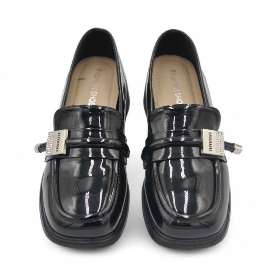Giày Búp Bê Nữ TGG 186 Da Bóng Màu Đen Size 38