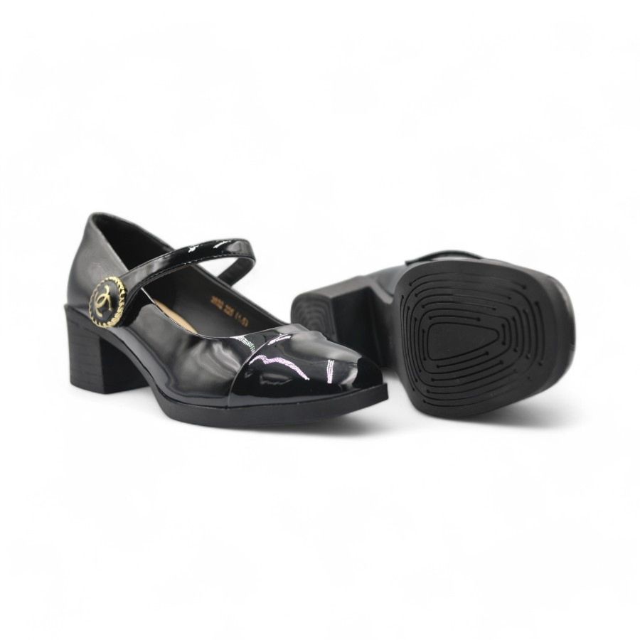 Giày Búp Bê Nữ TGG 2832 Màu Đen Da Bóng Size 36