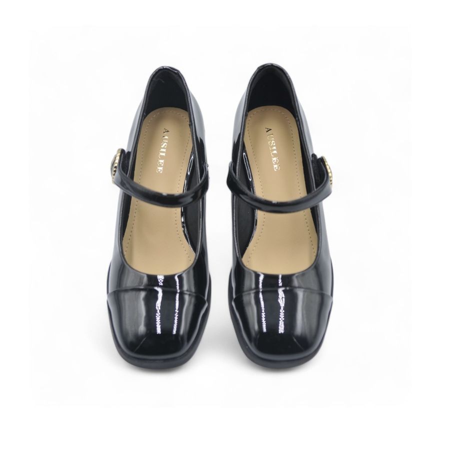 Giày Búp Bê Nữ TGG 2832 Màu Đen Da Bóng Size 36