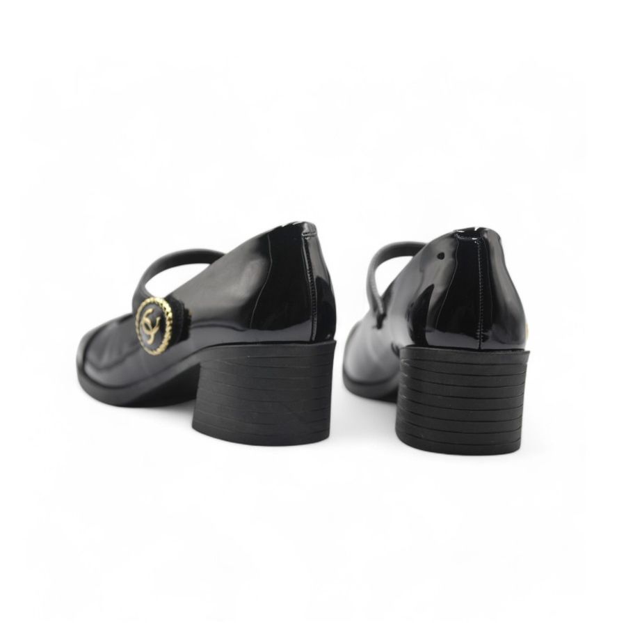 Giày Búp Bê Nữ TGG 2832 Màu Đen Da Bóng Size 36