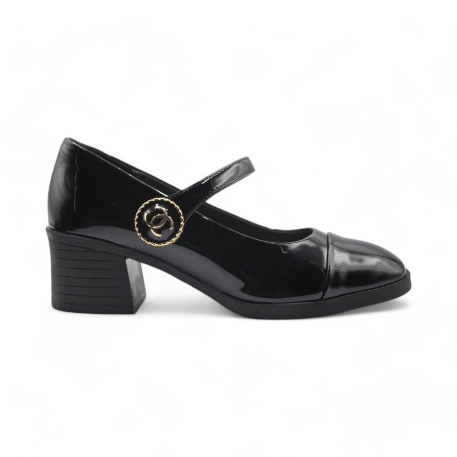 Giày Búp Bê Nữ TGG 2832 Màu Đen Da Bóng Size 36