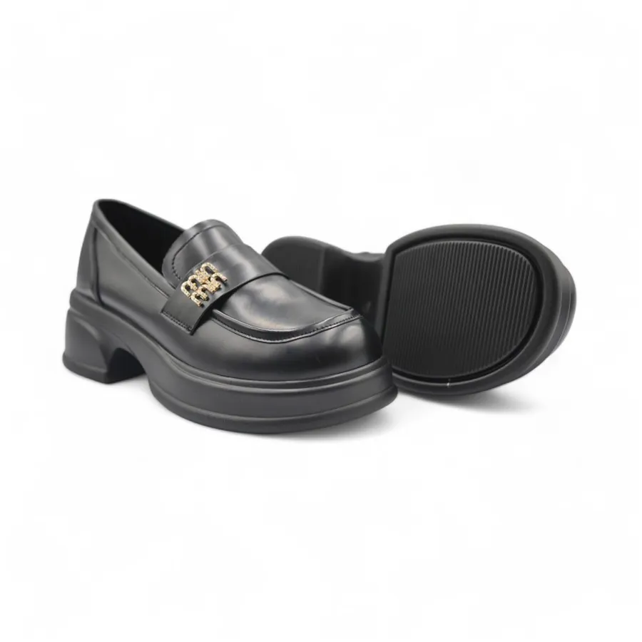 Giày Búp Bê Nữ TGG 5002-2 Da Lì Màu Đen Size 35